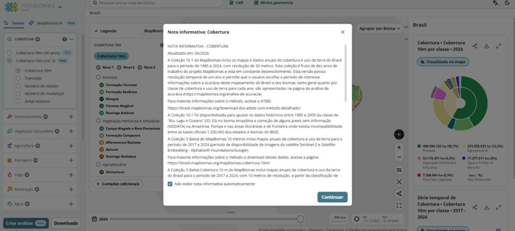 MapBiomas publica terceira coleção de mapas anuais de cobertura e uso da terra do Brasil com resolução espacial de 10 metros